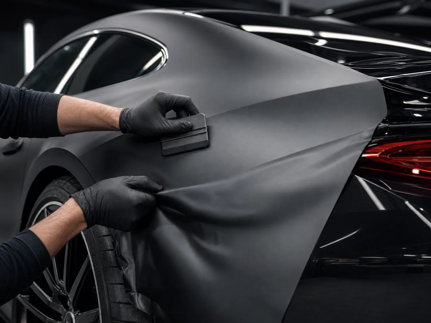 Satin vehicle wrap installation